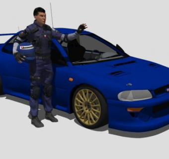 赛车手和跑车SU模型下载_sketchup草图大师SKP模型