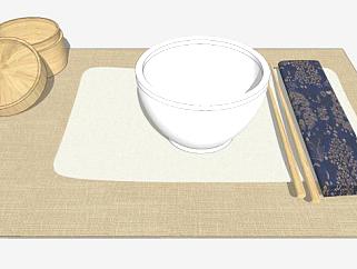 古中式餐盒su模型下载_sketchup草图大师SKP模型