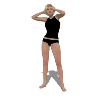 现代欧洲泳装女人SU模型下载_sketchup草图大师SKP模型