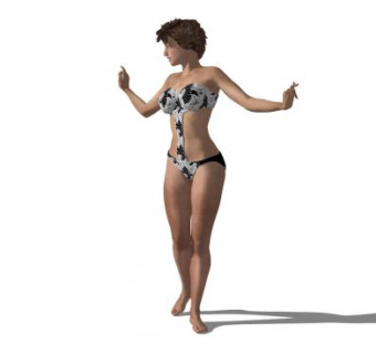 花纹泳装人物SU模型下载_sketchup草图大师SKP模型