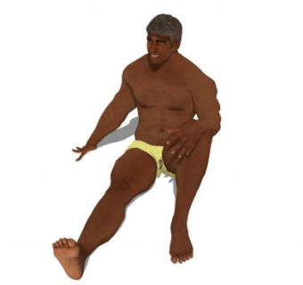 现代泳装黑人男人SU模型下载_sketchup草图大师SKP模型