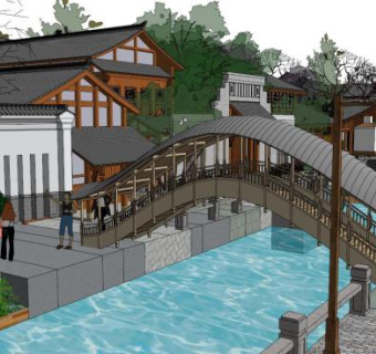 商业街素材su模型下载_sketchup草图大师SKP模型