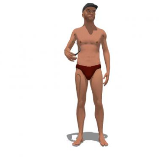 现代泳装男人站姿SU模型下载_sketchup草图大师SKP模型