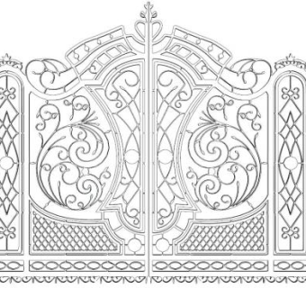 别墅铁门su模型下载_sketchup草图大师SKP模型