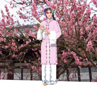 京剧花旦人物SU模型下载_sketchup草图大师SKP模型