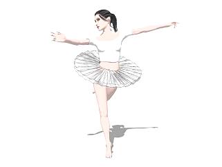 芭蕾舞者SU模型下载_sketchup草图大师SKP模型