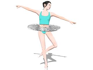 跳舞的女表演家SU模型下载_sketchup草图大师SKP模型
