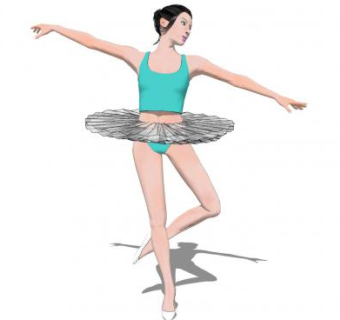 跳舞的女表演家SU模型下载_sketchup草图大师SKP模型