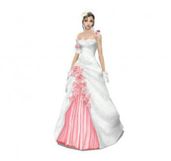 婚纱女人SU模型下载_sketchup草图大师SKP模型