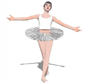 跳舞的芭蕾舞者SU模型下载_sketchup草图大师SKP模型