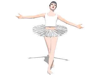 跳舞的芭蕾<em>舞者</em>SU模型下载_sketchup草图大师SKP模型