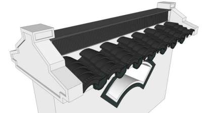 青瓦片su模型下载_sketchup草图大师SKP模型