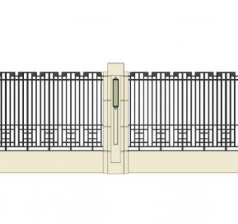 现代围墙su模型下载_sketchup草图大师SKP模型
