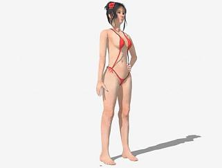 日本泳衣女人SU模型下载_sketchup草图大师SKP模型
