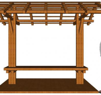 木座椅的SU模型下载_sketchup草图大师SKP模型