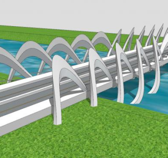 桥梁建筑SU模型下载_sketchup草图大师SKP模型