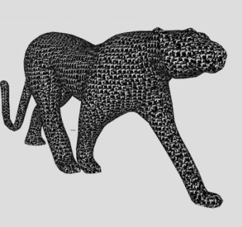 美洲豹子动物工艺品SU模型下载_sketchup草图大师SKP模型