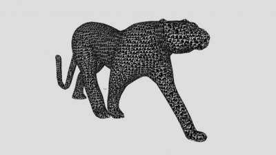 美洲豹子动物工艺品SU模型下载_sketchup草图大师SKP模型