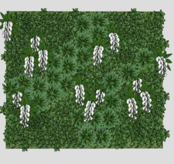 蝴蝶兰绿植墙SU模型下载_sketchup草图大师SKP模型