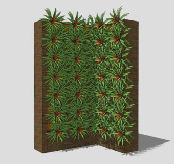垂直绿化墙SU模型下载_sketchup草图大师SKP模型