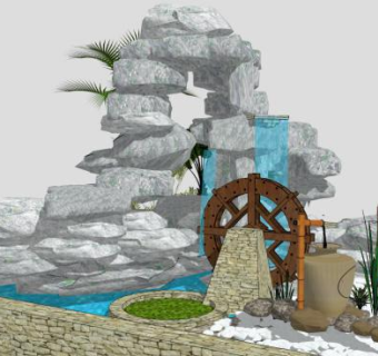 小假山su模型下载_sketchup草图大师SKP模型