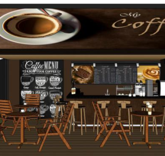 户外咖啡厅su模型下载_sketchup草图大师SKP模型