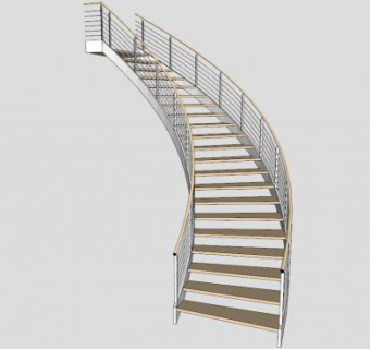 弧形楼梯SU模型下载_sketchup草图大师SKP模型