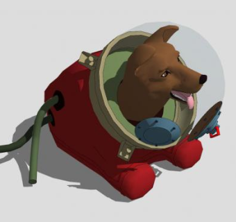 现代实验狗动物SU模型下载_sketchup草图大师SKP模型