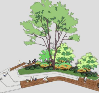 大型花坛su模型下载_sketchup草图大师SKP模型