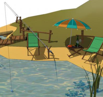 渔具SU模型下载_sketchup草图大师SKP模型