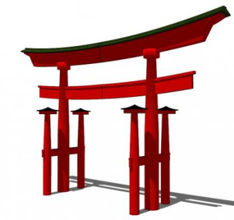 鸟居su模型下载_sketchup草图大师SKP模型