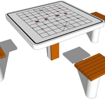 下棋桌子su模型下载_sketchup草图大师SKP模型