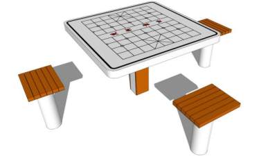 下棋桌子su模型下载_sketchup草图大师SKP模型