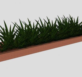 户外花箱植物SU模型下载_sketchup草图大师SKP模型