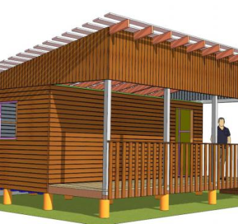 简易小木屋设计SU模型下载_sketchup草图大师SKP模型