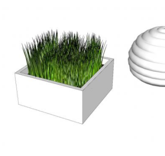 人造植物盆栽SU模型下载_sketchup草图大师SKP模型
