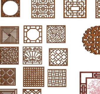 园林窗户SU模型下载_sketchup草图大师SKP模型