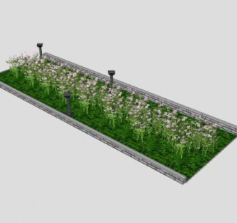 两米宽的花坛SU模型下载_sketchup草图大师SKP模型