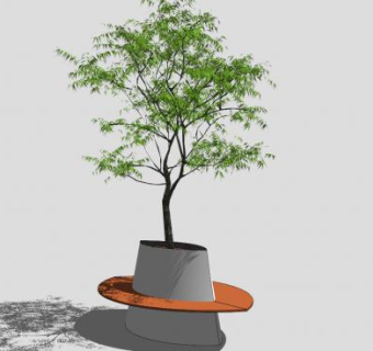 盆景户外椅SU模型下载_sketchup草图大师SKP模型