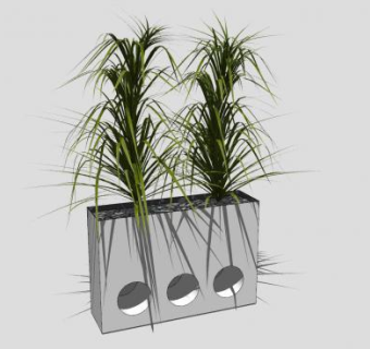 创意花箱观赏植物SU模型下载_sketchup草图大师SKP模型