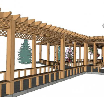 非常不错的景观廊架su模型下载_sketchup草图大师SKP模型