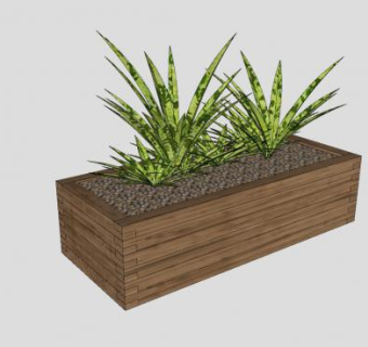 木花箱植物SU模型下载_sketchup草图大师SKP模型