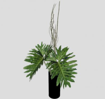 植物树枝花瓶装饰SU模型下载_sketchup草图大师SKP模型
