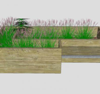 户外椅花箱SU模型下载_sketchup草图大师SKP模型