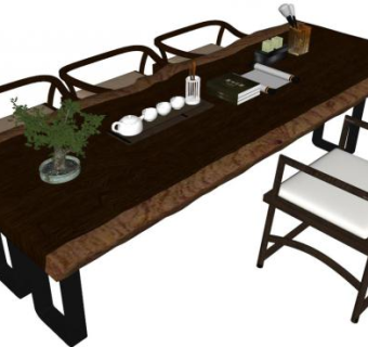 景观桌子su模型下载_sketchup草图大师SKP模型