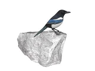 石头上的鸟SU模型下载_sketchup草图大师SKP模型