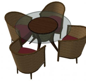 阳台圆桌su模型下载_sketchup草图大师SKP模型