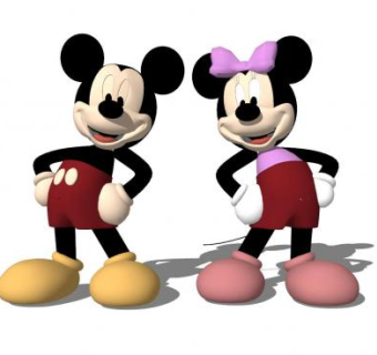 米奇米妮人物SU模型下载_sketchup草图大师SKP模型