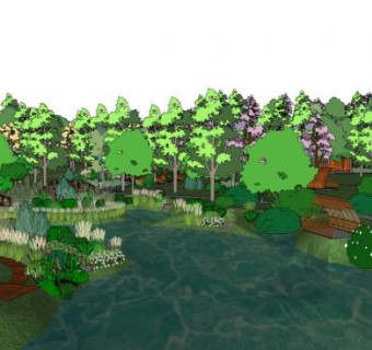水边植物su模型下载_sketchup草图大师SKP模型