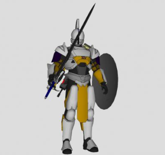 盔甲长剑战士SU模型下载_sketchup草图大师SKP模型